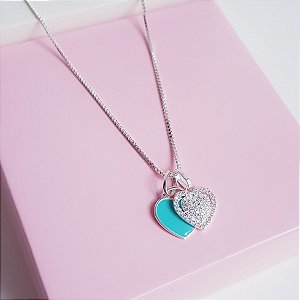 Colar com Corações Prata 925