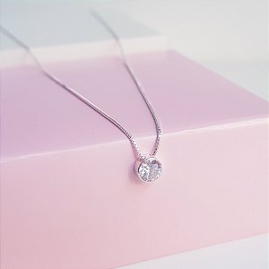 Colar com Pingente Ponto de Luz Delicado Prata 925