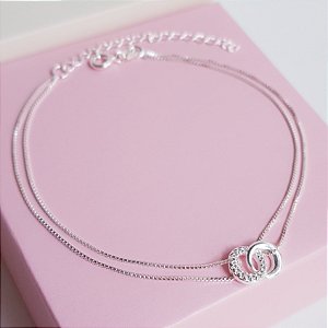 Pulseira Veneziana com Pingentes Vazados Prata 925