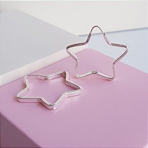 Argola Estrela Prata 925