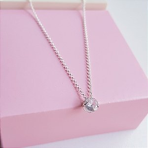 Colar Mini Elos com Pingente Ponto de Luz Prata 925