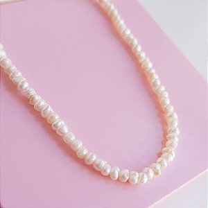 Choker de Pérolas Barrocas Pratas 925