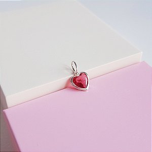 Pingente Zirconia Coração Rosê Prata 925