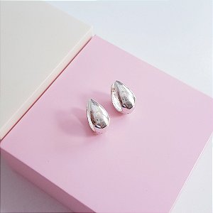 Argola Clique Gota Prata 925