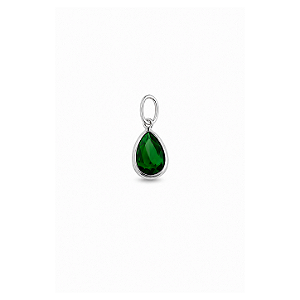 Pingente Zircônia Gota Verde Esmeralda Prata 925