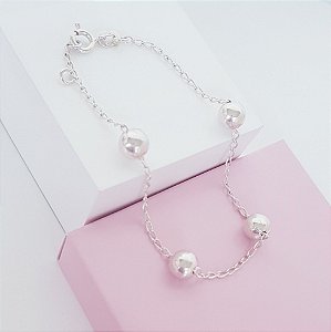 Pulseira Bolinha 7mm em Prata 925