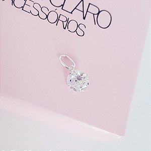 Pingente Ponto de Luz Zirconia 7mm Prata 925