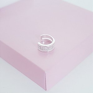 Piercing Fake Cravejado de Micro Zirconias Prata 925