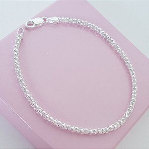 Pulseira Fio Pipoca 3mm Prata 925