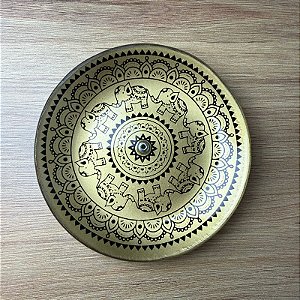 Incensário de Vidro Dourado Elefante