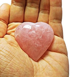 Coração de Quartzo Rosa - Médio