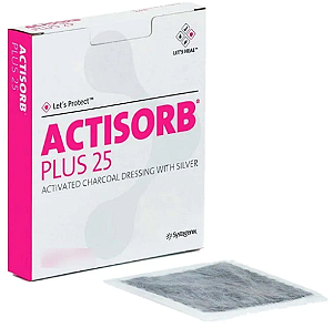 Curativo Actisorb Plus 25 Cobertura De Carvão Ativado Com Prata 6,5 X 9,5cm (1 unidade) - Systagenix