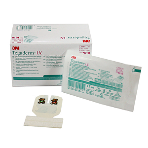 Curativo Fixador Estéril Tegaderm Infantil IV 5cm x 5,7cm Fenestrado 1610 (caixa com 100 unidades) - 3M Solventum