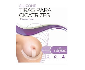 Fita de silicone para cicatriz de mamoplastia T invertido 20x9cm (2unidades) - SiliSkin