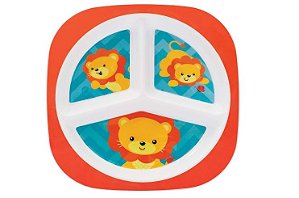 Pratinho infantil com divisórias Animal Fun Leão - Buba