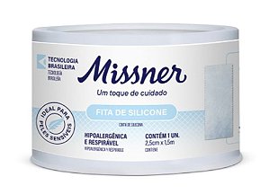 Fita de Silicone Hipoalérgica 2,5cm x 1,5m - Missner