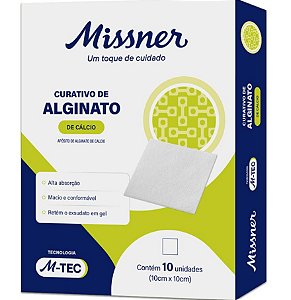 Curativo Alginato de Cálcio 10cmX10cm (caixa com 10 unidades) - Missner