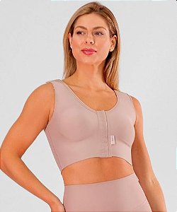 Sutiã Pós-cirúrgico de alças largas Regata Seamless Sem costura com abertura na frente - Modelle Skin