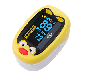 Oxímetro de Pulso Infantil Pediátrico Recarregável K1 Amarelo - BIC