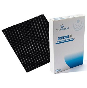 Curativo Carvão Ativado com Prata Acticare AG 10,5cmX10,5cm (caixa com 10 unidades) - Vita Medical