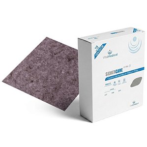 Curativo de Alginato com Prata Silvercare 10x10cm (caixa com 10 unidades) - Vita Medical