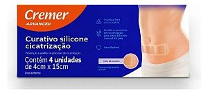 Curativo de Silicone para Cicatrização 4cmX15cm (4 unidades) - Cremer
