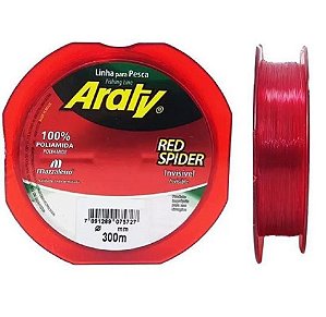 Linha Monofilamento Araty Red Spider 300 m - Escolha a Bitola