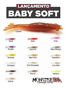 CAMARÃO MONSTER 3X BABY SOFT 6,5CM - ESCOLHA A COR