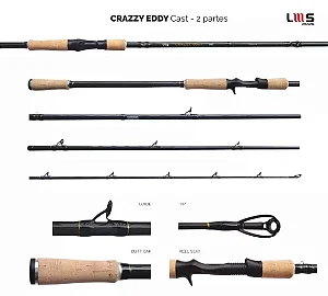 vara de carretilha lumis Crazzy Eddy 7'0" 30-60lbs (Cabo Bipartido de Cortiça)