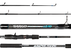 Vara Para Carretilha Albatroz Sargo Carbon  3 Partes - Escolha o Tamanho