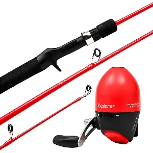 Kit Spin Cast + Vara Explorer by Nelson Nakamura - Escolha a cor