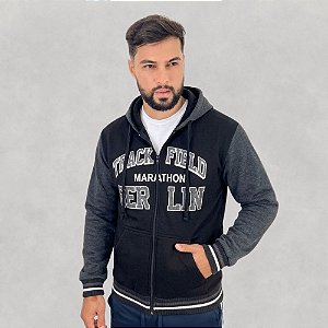 Moletom Masculino Com Zíper E Capuz Casaco De Inverno Quente