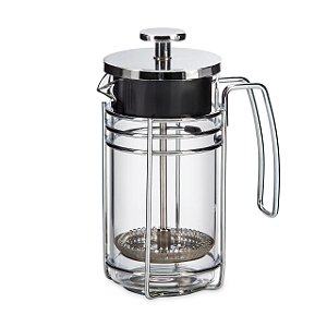 Cafeteira Francesa em Vidro e Aço Inox 350ml - Prateada