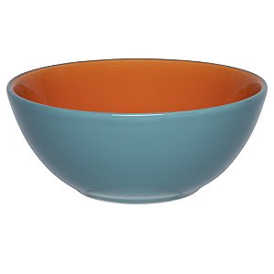 Conjunto c/ 06 - Tigelas Pequenas - Bowl - 600ml - 16cm - Laranja/Azul Esverdeado