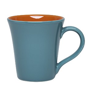 Conjunto c/ 06 - Caneca Tulipa 330ml - Laranja/Azul Esverdeado