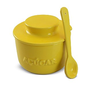 Açucareiro com colher - 350gr - Amarelo