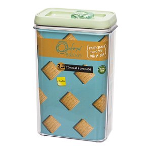 Potes Hermético de Acrílico Retangular 2,3L - Menta