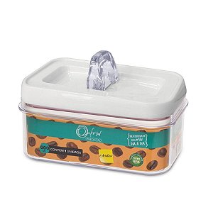 Potes Hermético de Acrílico Retangular 600ml - Jasmim