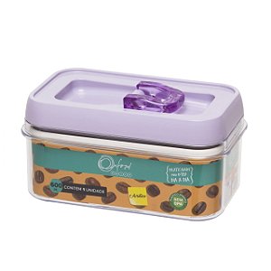 Potes Hermético de Acrílico Retangular 600ml - Lavanda