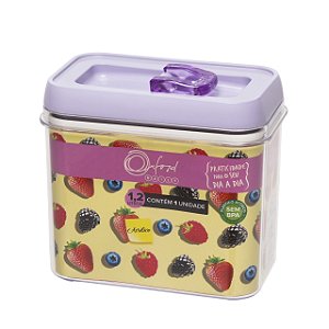 Potes Herméticos de Acrílico Retangular  1,2L - Lavanda