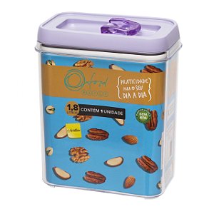Potes Herméticos de Acrílico Retangular 1,8L - Lavanda