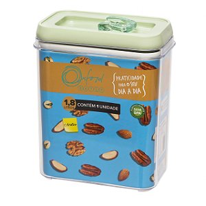 Potes Herméticos de Acrílico Retangular 1,8L - Menta