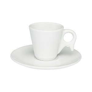 Xícaras Cafezinho Genova 75ml C/Pires - Porcelana Branca