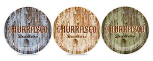 Kit 3 Pratos Rasos 26cm Churrasco Sortido