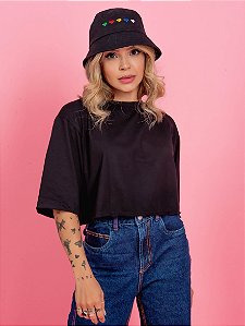 Cropped Max Preto Liso