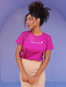 Tshirt Ninguem explica Deus - Roxa