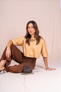 Cropped Max - Liso Marrom