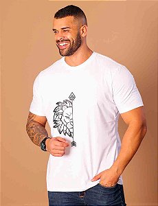 Camiseta Metade Leão - Branca