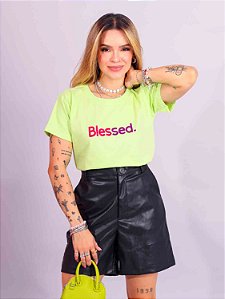 Tshirt Blessed - Verde Lima