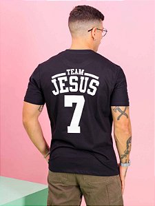 Camiseta Jesus Frente Costa - Preta
